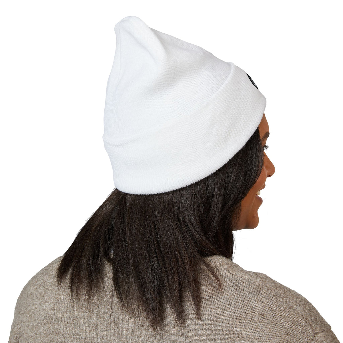 Embroidered Touch Life Patch Beanie — Classic Cuffed Knit Hat