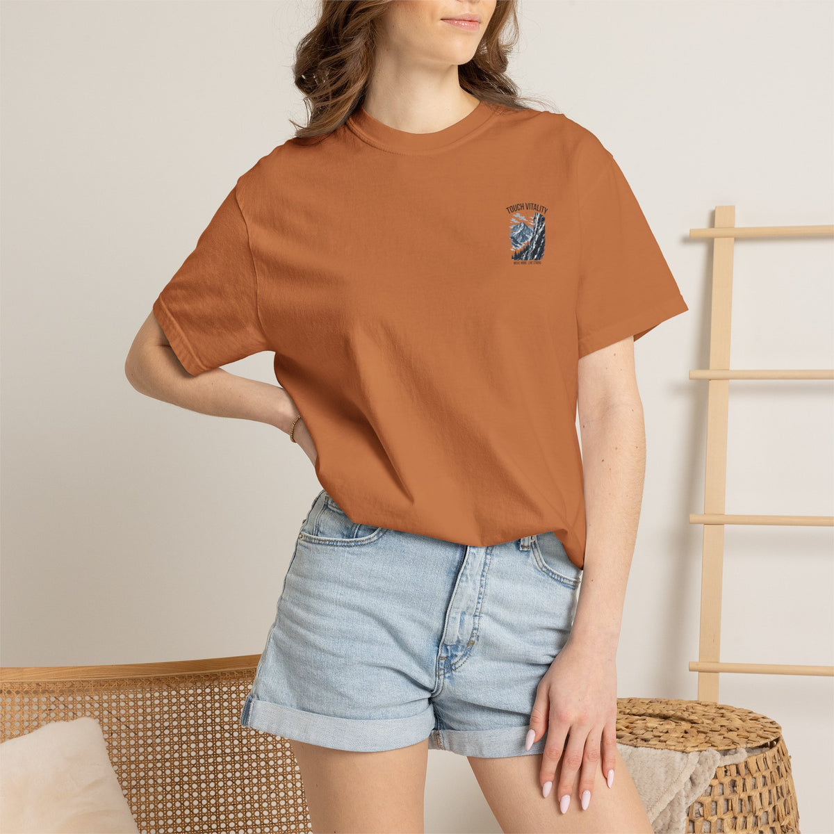 Touch Vitality T-Shirt — "Touch Vitality: Move More, Live Strong"