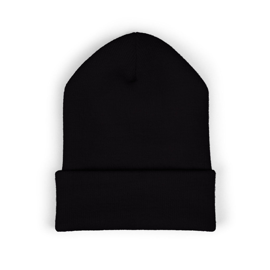Embroidered Touch Life Patch Beanie — Classic Cuffed Knit Hat