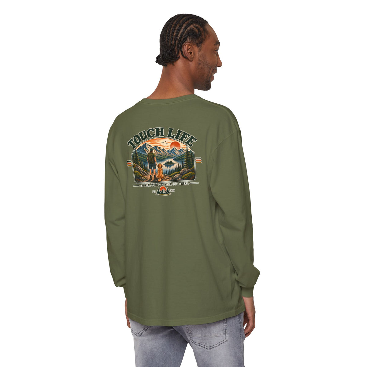 Touch Life Long Sleeve T-Shirt — Outdoor Adventure Graphic