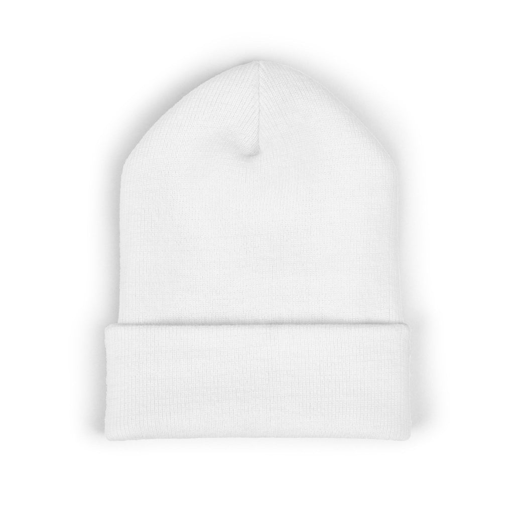 Embroidered Touch Life Patch Beanie — Classic Cuffed Knit Hat