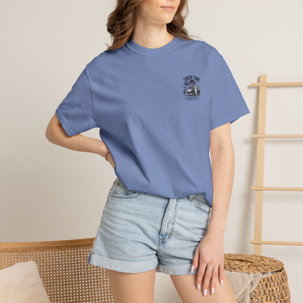 Touch Time T-Shirt — "Wander More, Rush Less"