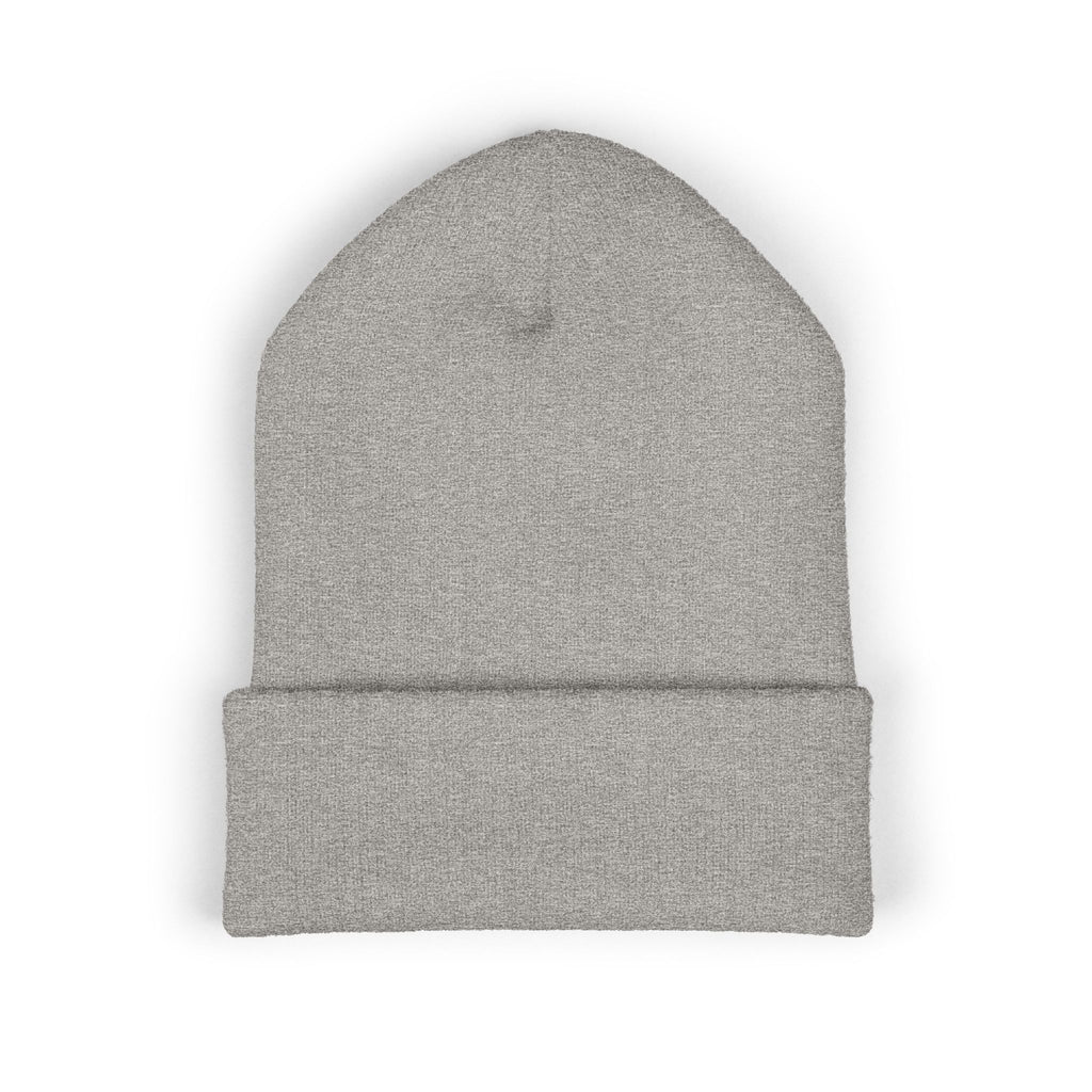 Embroidered Touch Life Patch Beanie — Classic Cuffed Knit Hat
