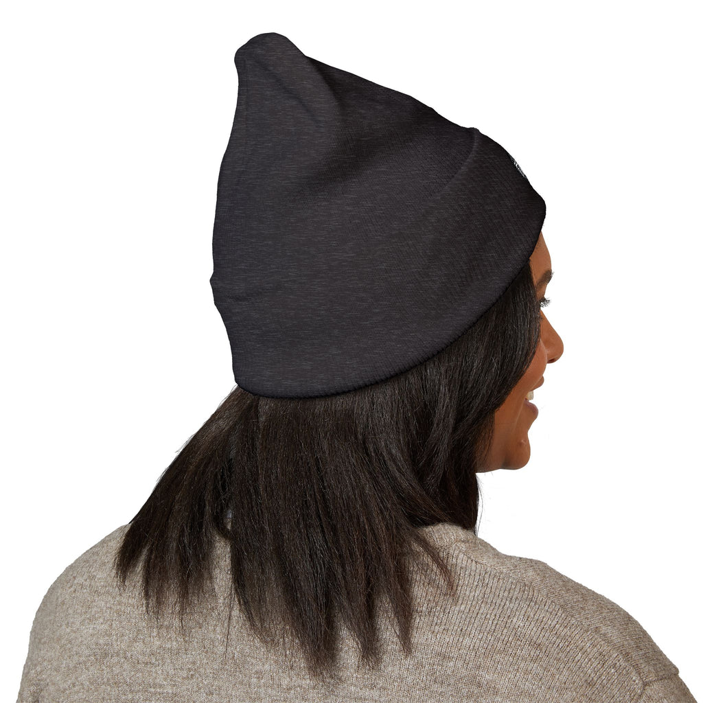 Embroidered Touch Life Patch Beanie — Classic Cuffed Knit Hat