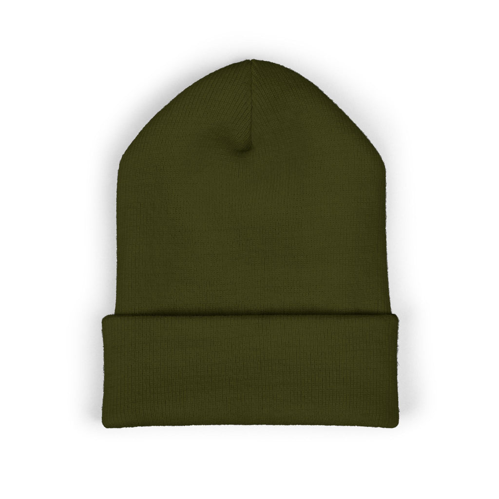 Embroidered Touch Life Patch Beanie — Classic Cuffed Knit Hat