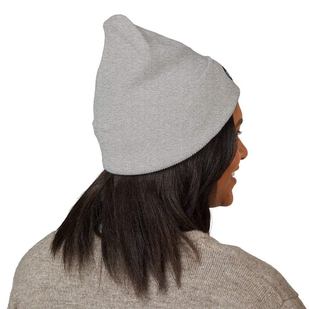Embroidered Touch Life Patch Beanie — Classic Cuffed Knit Hat